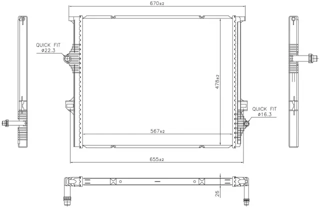 606397 - : Nissens Radiator for NISSENS Image