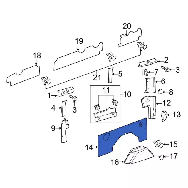 CK4Z6131012GB - Body: Lower Trim for Ford: Transit-150, Transit-250, Transit-350, Transit-350 HD Image