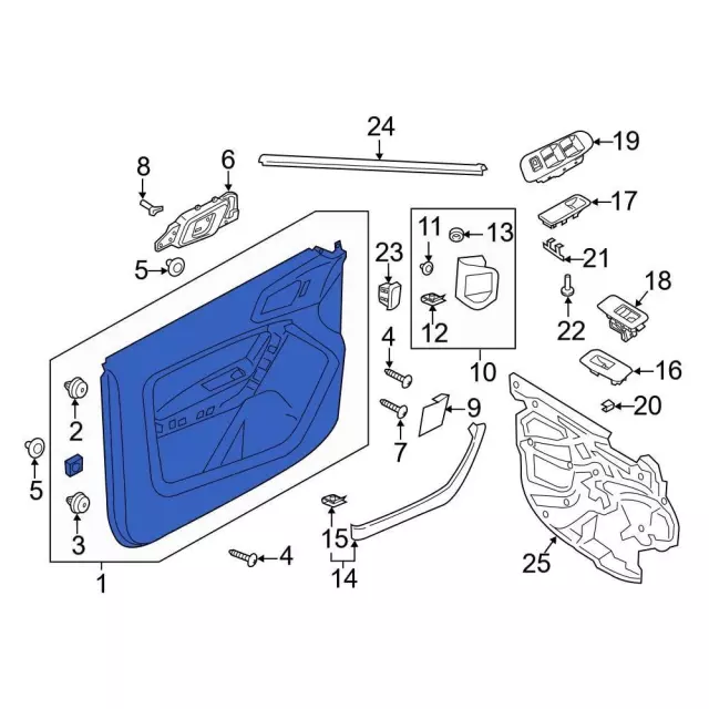 KB3Z2623942CC - Body: Door Trim Panel for Ford Image