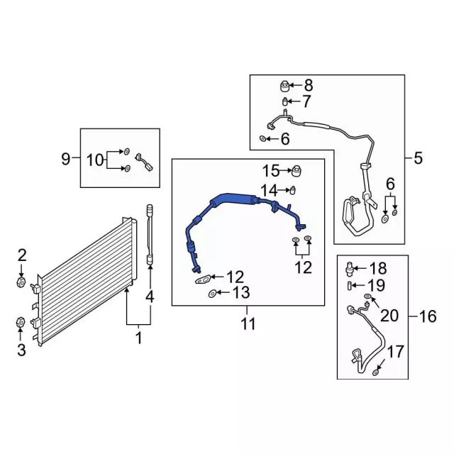 LX6Z19D742U - : A/C Refrigerant Suction Hose for Ford: Bronco Sport, Escape Image