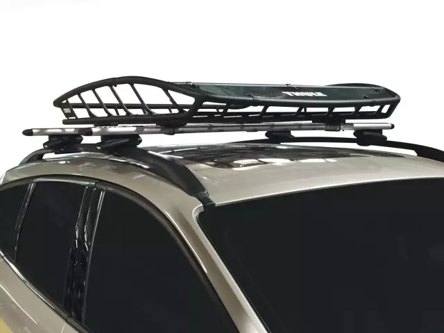 VJT4Z7855100C - Hauling: Cargo Basket - Rack-Mounted With Net for Ford: Bronco, Bronco Sport, E-350 Super Duty, E-450 Super Duty, EcoSport, Edge, Escape, Expedition, Explorer, F-150, F-250 Super Duty, F-350 Super Duty, F-450 Super Duty, F-550 Super Duty, Fusion, Maverick, Mustang Mach-E, Ranger, Transit Connect | Lincoln: Aviator Image