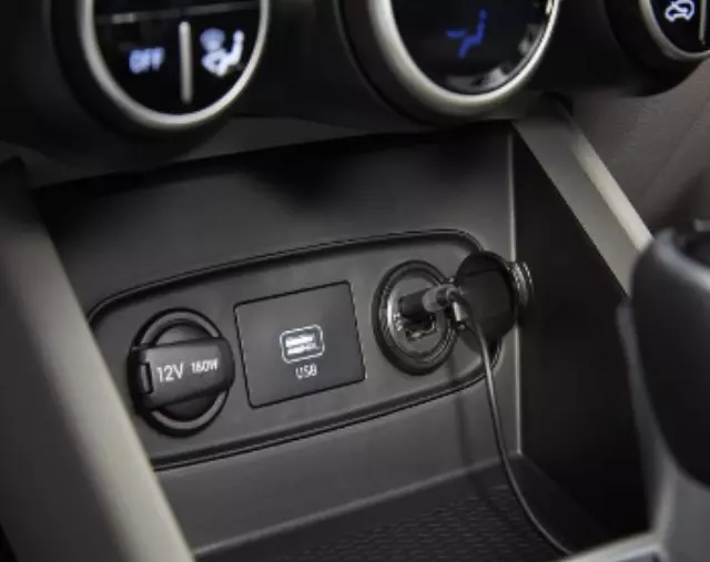C2F66AU001 - Audio/Video: 2022-2025 Hyundai Kona Elantra Accent 2023 Venue Kona Dual USB Charger for Hyundai: Accent, Elantra, Ioniq, Kona, Santa Fe, Tucson, Venue Image