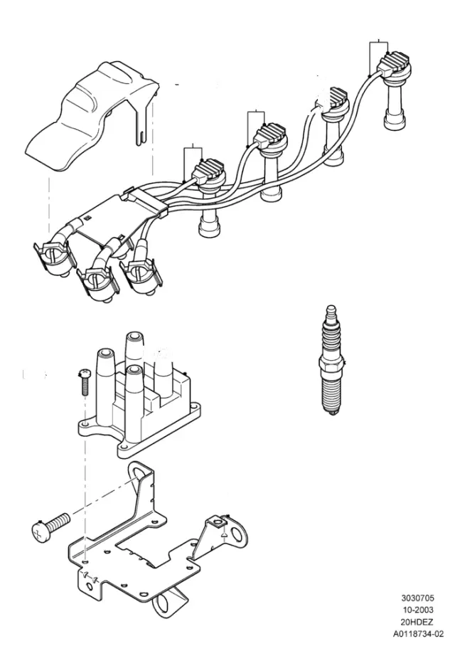 XS2Z12259AA - Electrical: Plug Wire Set for Ford Image