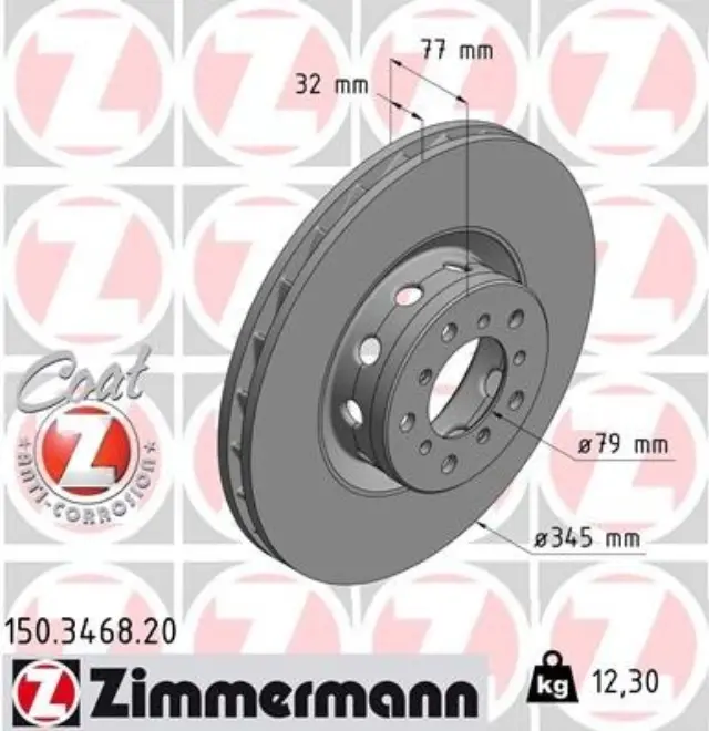 150346820 - Brakes &amp; Brake Parts: Zimmermann 150.3468.20 Disc Brake Rotor for ZIMMERMANN Image