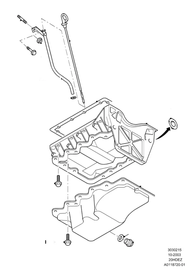 YS4Z6710AA - Engine: Oil Pan Gasket for Ford Image