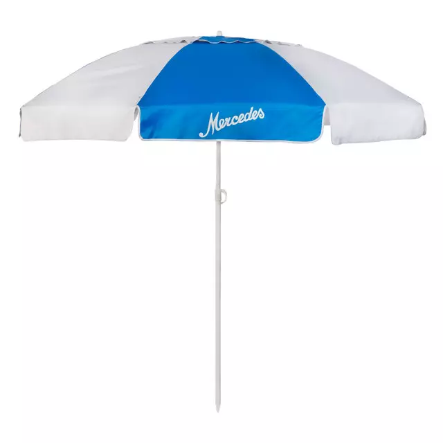 Mer Vented Beach Umbrella Royal Blue\/Whi - Mercedes-Benz (1525385-00)