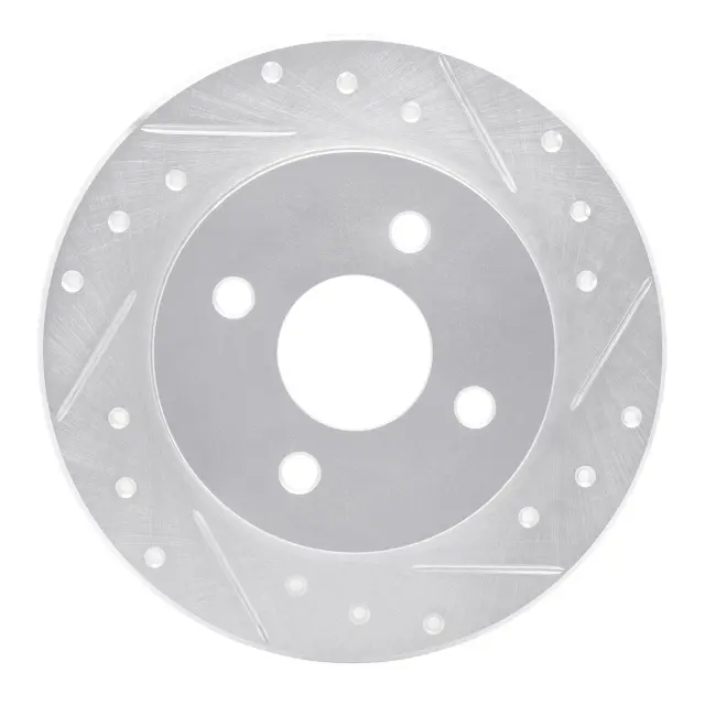 63153000R - Brakes &amp; Brake Parts: DFC Brake Rotor - Drilled and Slotted - Silver for DYNAMIC FRICTION Image