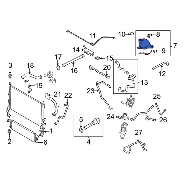 Tank Assembly Radiator Overflow - Ford (KK2Z-8A080-E)