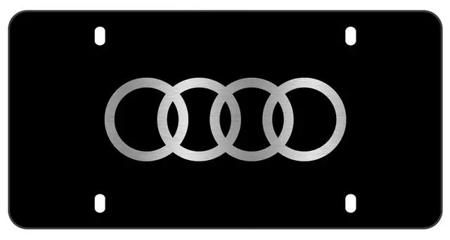 ZAW072850DX9 - Exterior: Laser-Etched Audi Rings Vanity Plate for Audi Image