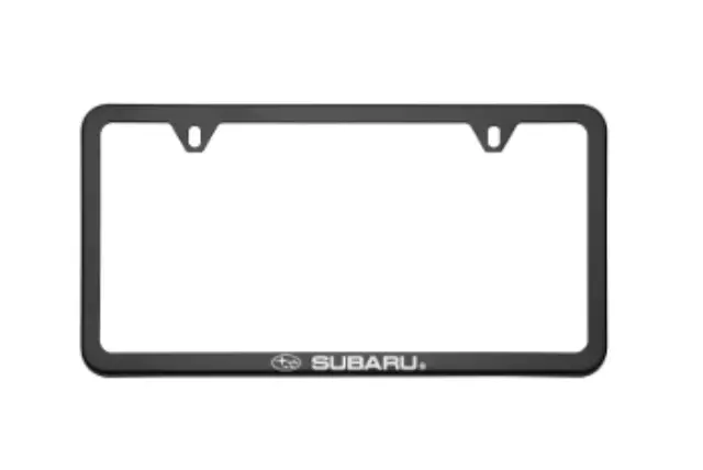SOA342L153 - Exterior: OEM NEW 2018-2020 Subaru Ascent License Plate Frame Slim Line Subaru SOA342L153 for Subaru: Ascent, BRZ, Crosstrek, Forester, Impreza, Legacy, Outback, Solterra, WRX Image