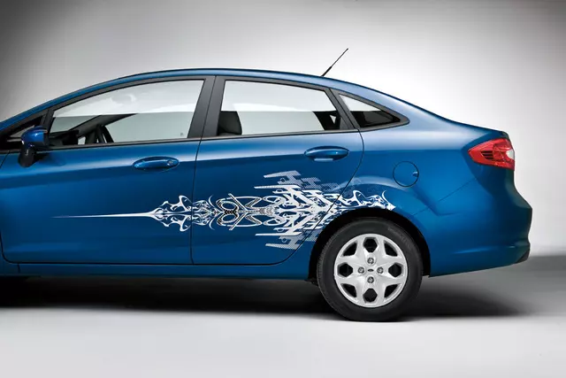 Fiesta Tattoo Bodyside Graphics - Silver - Ford (BE8Z-5420000-AB)