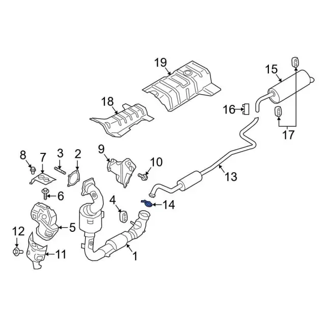 Exhaust Muffler Clamp - Ford (GN1Z-5A215-B)