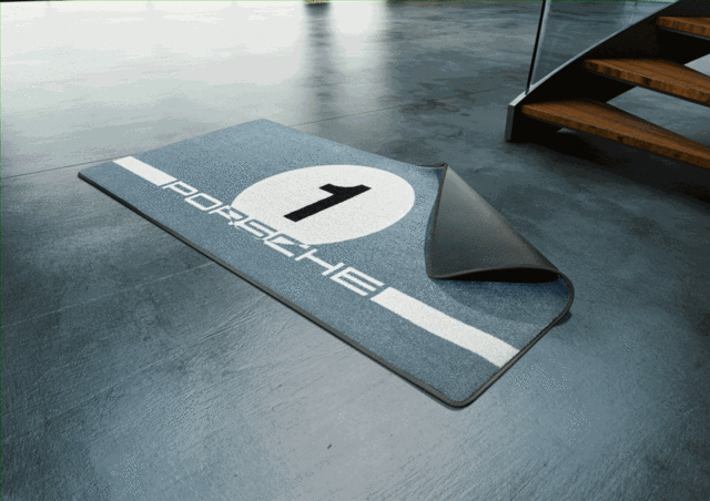 9Y0044070A - Miscellaneous: 2023 Porsche - Garage Mat - Martini Racing Design for Porsche: 718 Boxster, 718 Cayman, 718 Spyder, 911 Image