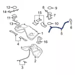 9R3Z9047A - Fuel System: Filler Pipe for Ford: Mustang Image