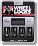71641NBC - : Original Gorilla Lock Set Acorn Bulge 13/16" Hex 14mm x 1.50 Black Set of 4 for Gorilla Automotive Image