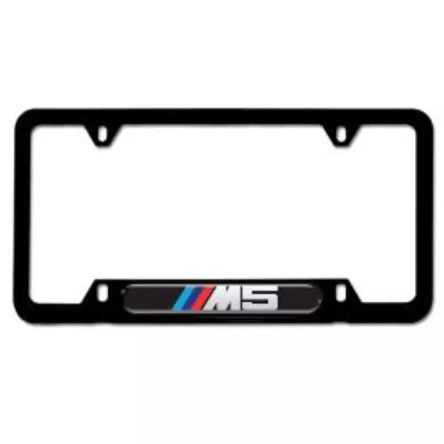 82120149104 - Exterior: M5 License Plate Frame for BMW: 135i, 228i, 228i xDrive, 320i, 320i xDrive, 328d, 328d xDrive, 328i, 328i xDrive, 335i, 335i GT xDrive, 335i xDrive, 335is, 340i, 340i xDrive, 428i, 428i xDrive, 435i, 435i xDrive, 528i, 528i xDrive, 535d, 535d xDrive, 535i, 535i xDrive, 550i, 550i xDrive, 640i, 640i xDrive, 650i, 650i xDrive, 740i, 740Li, 740Li xDrive, 750i, 750i xDrive, 750Li, 750Li xDrive, 760Li, M235i, M235i xDrive, M3, M4, M5, M6, X1, X3, X4, X5, X6, Z4 Image