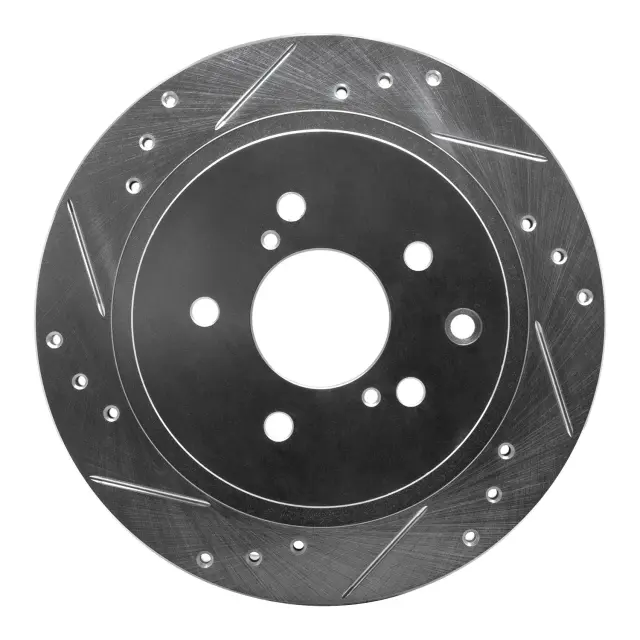 63167034L - : DFC Brake Rotor - Drilled and Slotted - Silver for DYNAMIC FRICTION Image