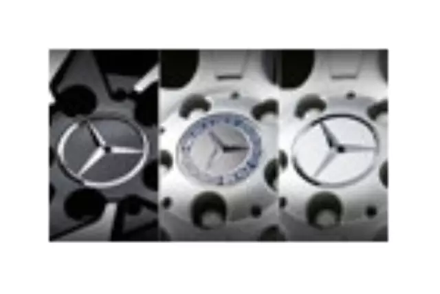 22040001257756 - Wheels: Hub Cap - Raised Star - Himalaya Grey for Mercedes-Benz Image