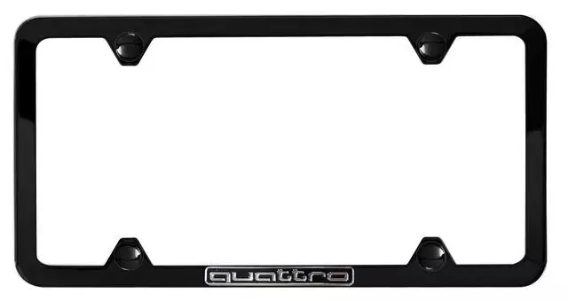 ZAW071801JDX9 - Exterior: License Plate Frame with Quattro Logo for Audi Image