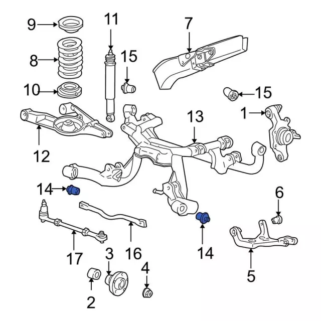 XR3Z5D006AA - Suspension: Cross-member Bushing for Ford Image