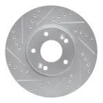 63121032L - : DFC Brake Rotor - Drilled and Slotted - Silver for DYNAMIC FRICTION Image
