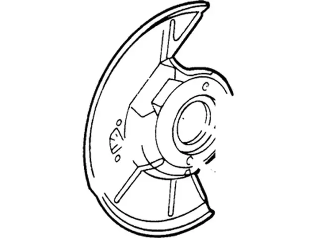 F4UZ2K005B - Brakes: Splash Shield for Ford: E-250 Econoline, E-350 Econoline, E-350 Econoline Club Wagon, E-350 Super Duty, Econoline Super Duty Image