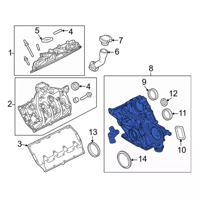 LC3Z6019F - : Front Cover for Ford Image