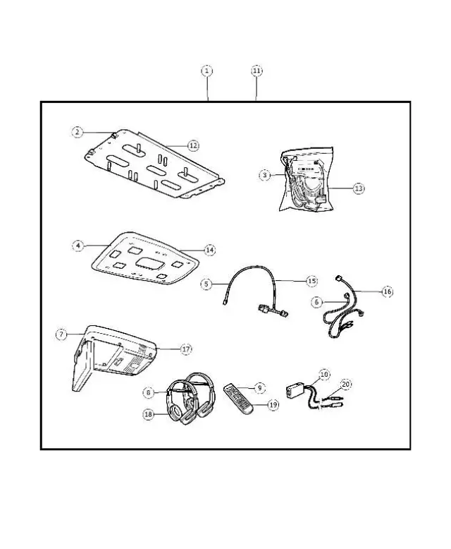 82210535AB - Mopar Accessories - Component Parts: Monitor With Dvd Media System for Mopar Image