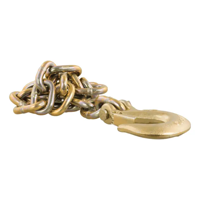 80316 - : 35" Safety Chain with 1 Clevis Hook (24,000 lbs, Yellow Zinc) for CURT Image