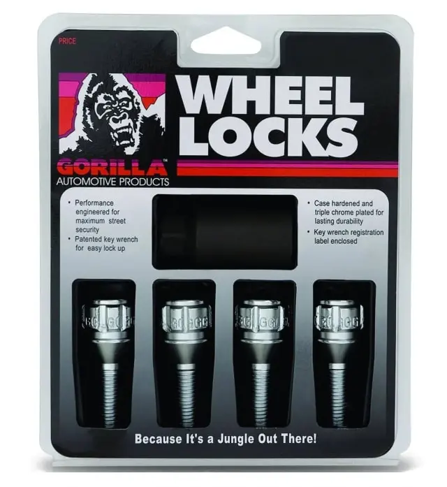 47020N - : Conical Seat Lug Bolt Lock Set 14mm x 1.50 Chrome 32mm Thread Length Set of 4 for Gorilla Automotive Image