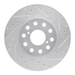 63176058R - : DFC Brake Rotor - Drilled and Slotted - Silver for DYNAMIC FRICTION Image
