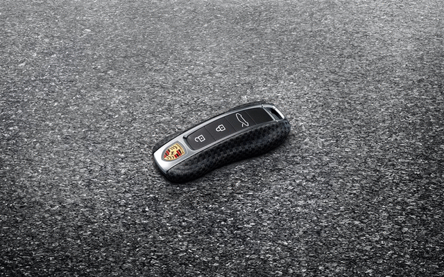 971044931TO2 - Interior: Textile Square Vehicle Key - Black for Porsche: 911, Cayenne, Panamera, Taycan Image