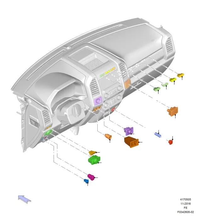 FL3Z11654BA - Body: Headlamp Switch for Ford Image