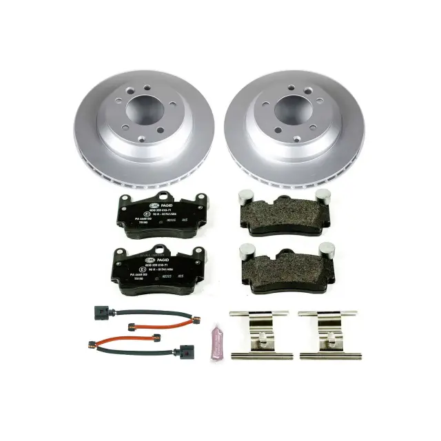 ESK5312 - Brakes &amp; Brake Parts: Genuine Geomet Coated Rotors, ECE-R90 Brake Pads + Hardware Kit for PowerStop Image