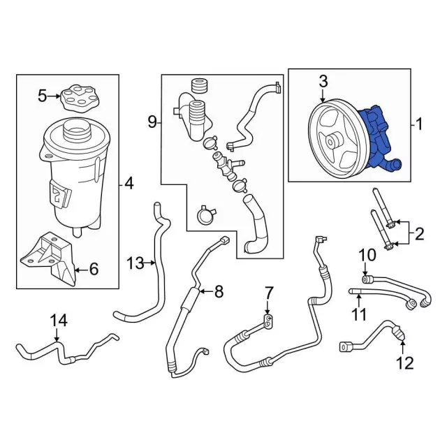 Pump Assembly Power Steering - Ford (LC2Z-3A674-B)