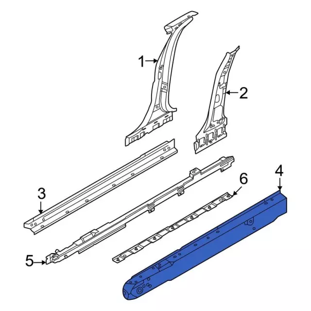 LJ9Z5810116A - Body: Rocker Panel for Ford: Mustang Mach-E Image