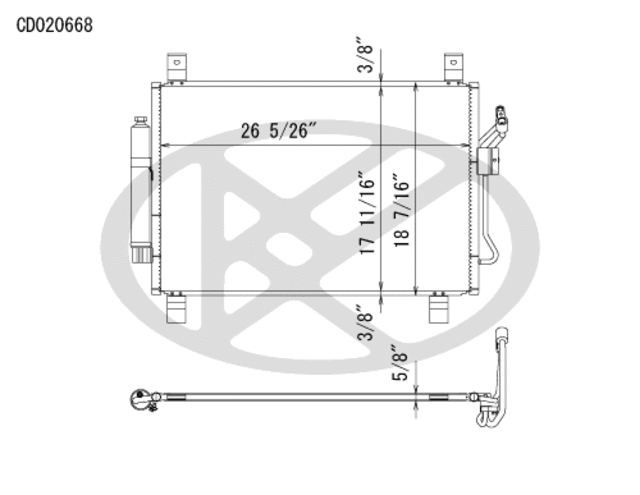 CD020668 - : Koyorad A/C Condenser for Koyo Image