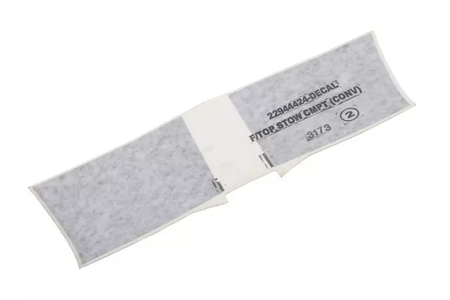 Folding Top Stowage Compartment Lid Decal - GM (22944424)