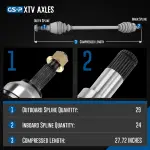 4102058 - : 21-23 Can-Am Commander 1000R DPS CV Axle Assembly  - Front Left for GSP Image