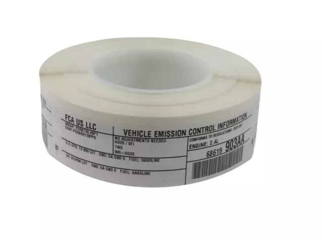 Vehicle Emission Control Information Label - Mopar (68619903AA)