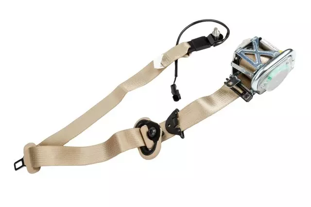 Part# 19257003 Light Cashmere Passenger Seat Belt with Retractor and Pre-Tensioner - GM (19257003)