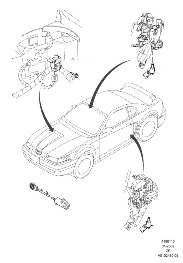 XF1Z14018BA - Body: Door Ajar Switch for Ford Image