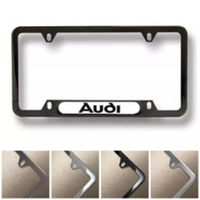 ZAW071801B - Exterior: 2000-2025 Audi - Slimline License Plate Frame With Audi Rings for Audi: A3, A3 Quattro, A3 Sportback e-tron, A4 allroad, A4 Quattro, A5 Quattro, A5 Sportback, A6 allroad, A6 Quattro, A7 Quattro, A7 Sportback, A8 Quattro, allroad, e-tron GT, e-tron Sportback, Q3, Q4 e-tron, Q5, Q5 Sportback, Q7, Q8, Q8 e-tron, R8, RS e-tron GT, RS3, RS5, RS5 Sportback, RS7, S3, S4, S5, S5 Sportback, S6, S7, S8, SQ5, SQ5 Sportback, SQ7, SQ8, TT Quattro, TT RS Quattro, TTS Quattro Image