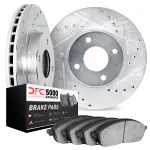 750227026 - : DFC Rotors-Drilled and Slotted-Silver with 5000 Advanced Brake Pads for DYNAMIC FRICTION Image