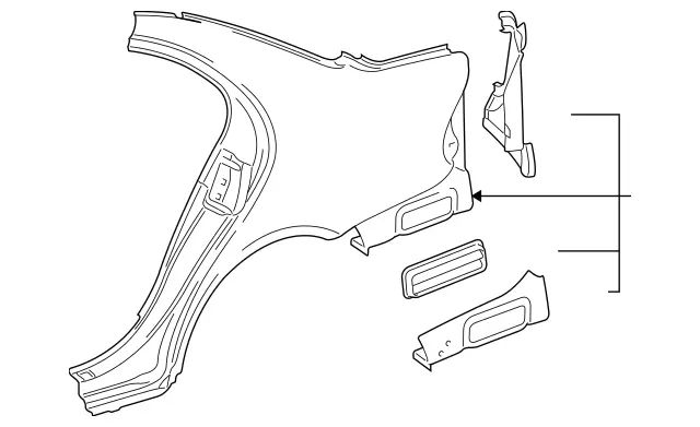 2116300921 - Side Panels: Fender, Rear for Mercedes-Benz: E320, E500 Image image