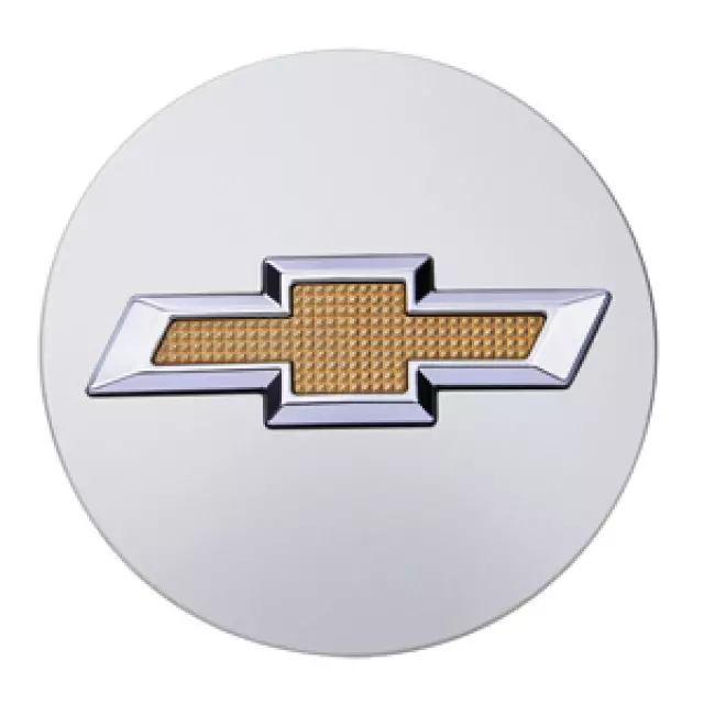 42420999 - Wheels: Wheel Center Cap, Brushed W\\/Gold Bow-Tie for GM Image