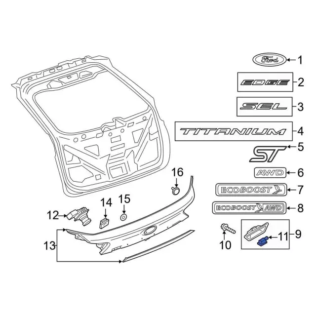 Lift-Gate Latch Release Switch - Ford (FT4Z-14C715-AC)