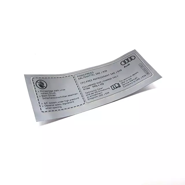 8E0010170F - Body: AC Label for Audi: A4, A4 Quattro, RS4, S4 Image