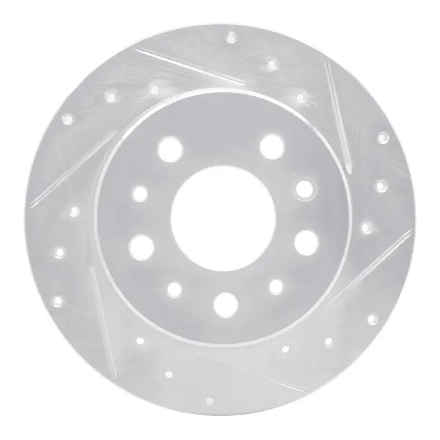 63163003R - Brakes &amp; Brake Parts: DFC Brake Rotor - Drilled and Slotted - Silver for DYNAMIC FRICTION Image