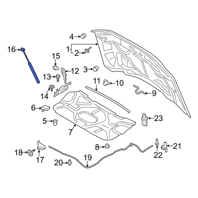 LC3Z16C826B - : Lift Cylinder for Ford: F-250 Super Duty, F-350 Super Duty, F-450 Super Duty, F-550 Super Duty Image